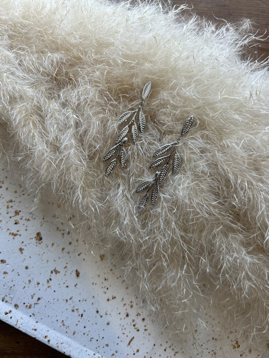 Boucle d'oreille en acier inoxydable argenté