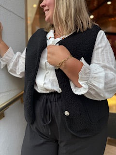 Gilet bouclette noir Esmee V