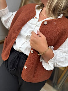 Gilet bouclette brique