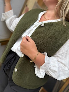 Gilet bouclette kaki