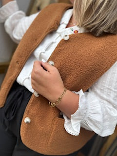 Gilet bouclette camel