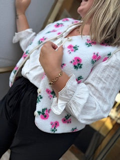 Gilet bouclette fleuri Esmee
